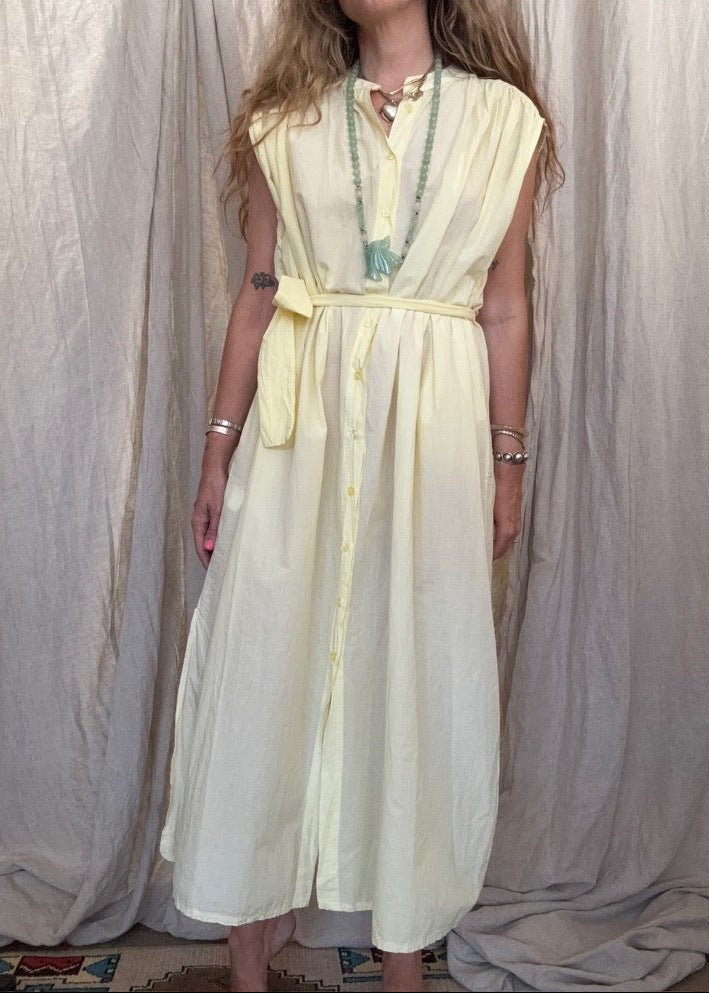 Gigi Cotton Pale Yellow Shirt Dress