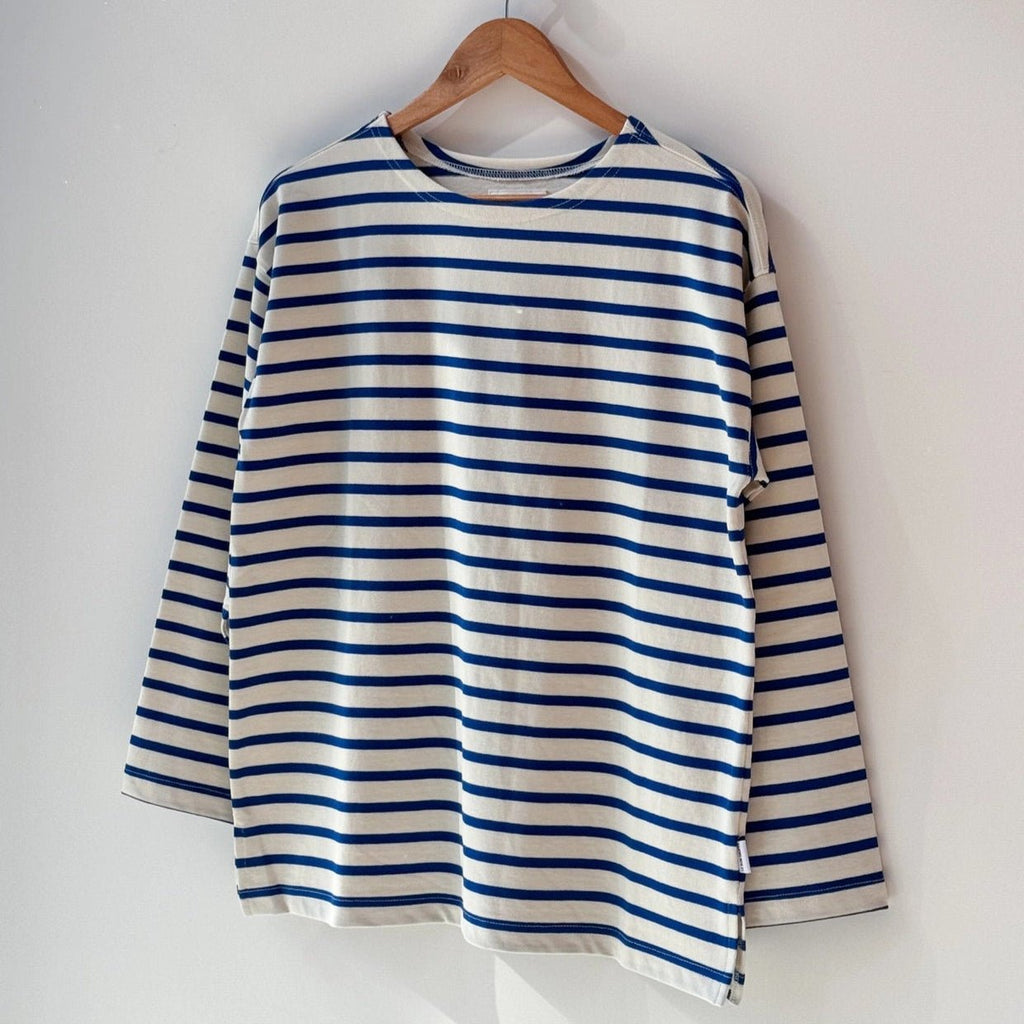 Marseille Top - Blue Stripe on Cream - House No.23