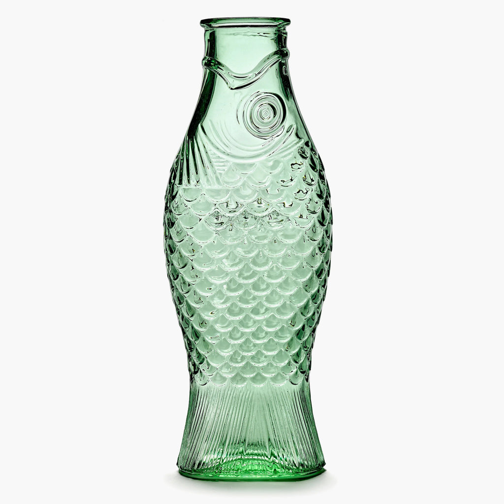 Fish & Fish Bottle/Carafe in Transparent Green - House No.23