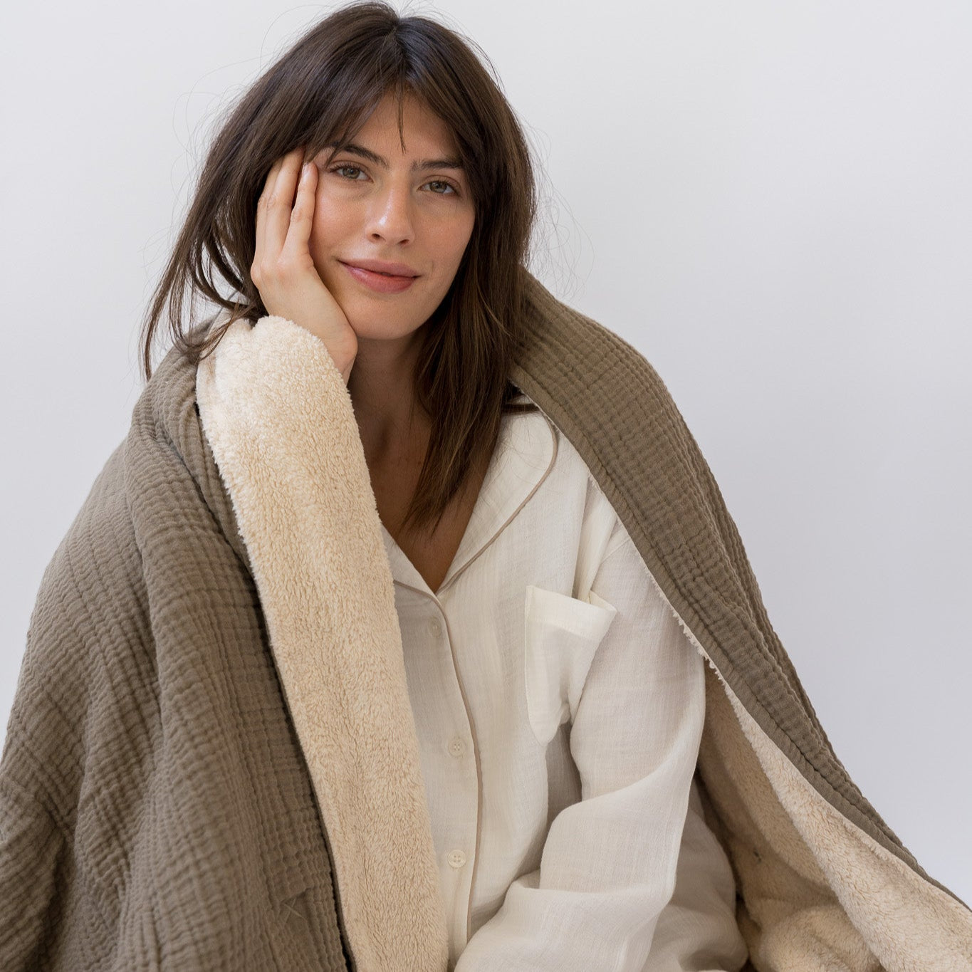 Cotton Gauze Alaia Extra Large Sherpa Blanket – House No.23