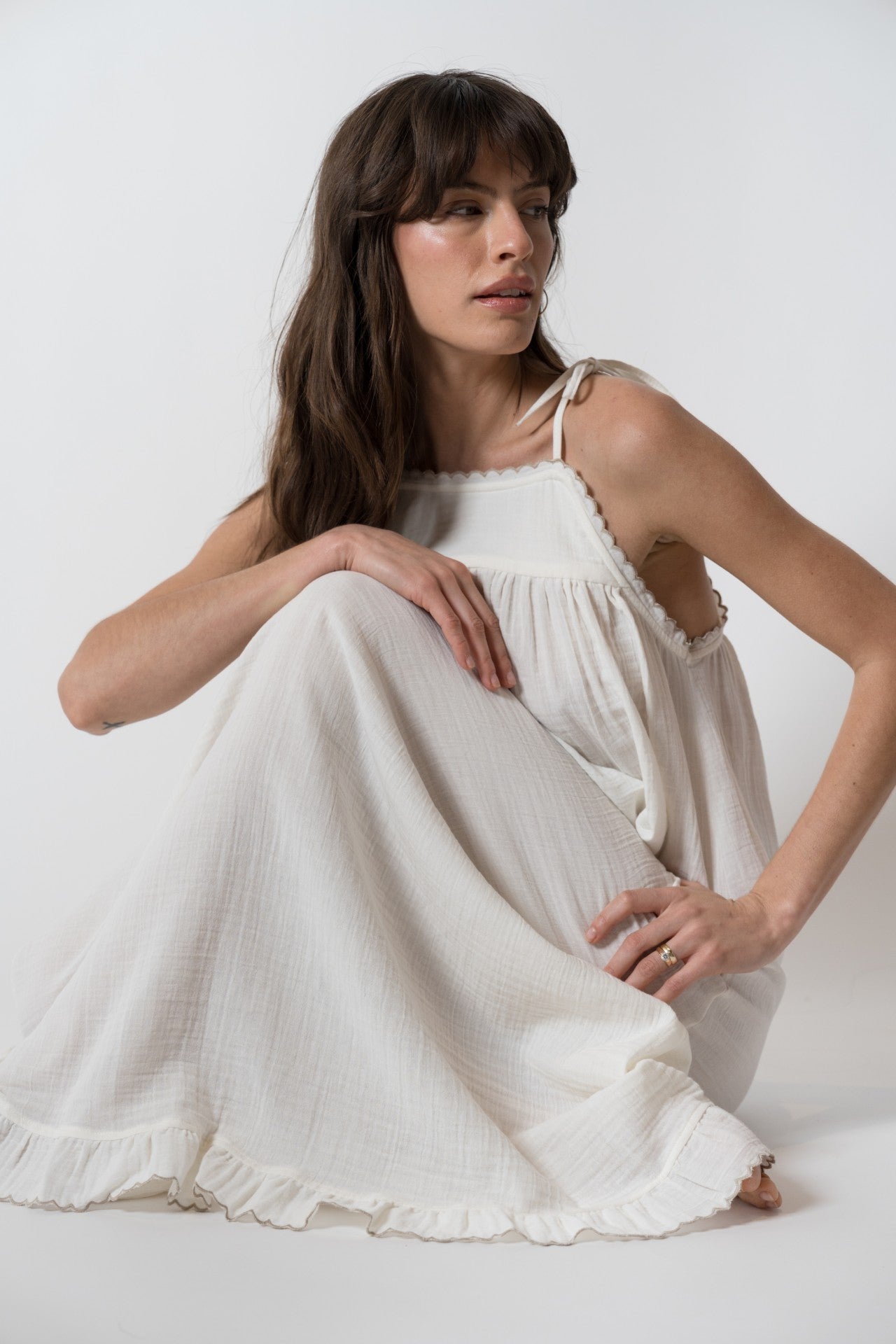 organic cotton house dress Whimsy Strokes Lounge Dress | Oversized Dress | Jersey Organic Cotton | House Dress | Full length Sleep Shirt & pockets