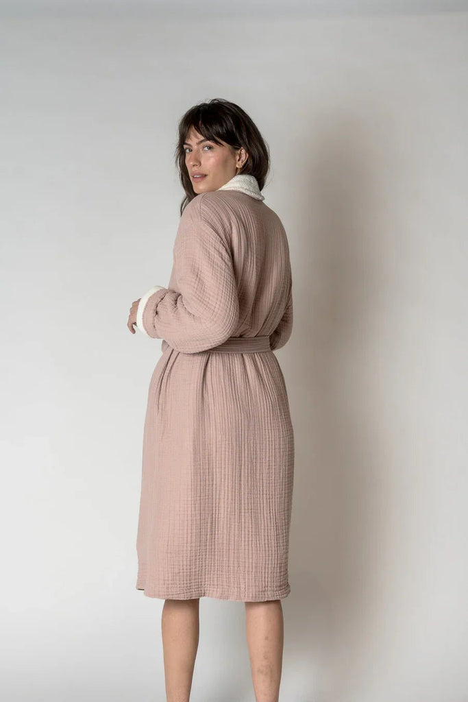 Sample Production - Alaia Sherpa Robe in Dusty Rose (L/XL) - House No.23