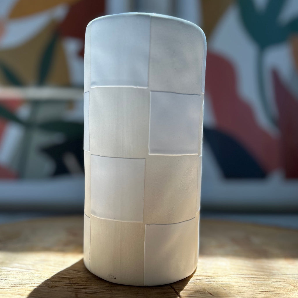 ceramic checkered vase