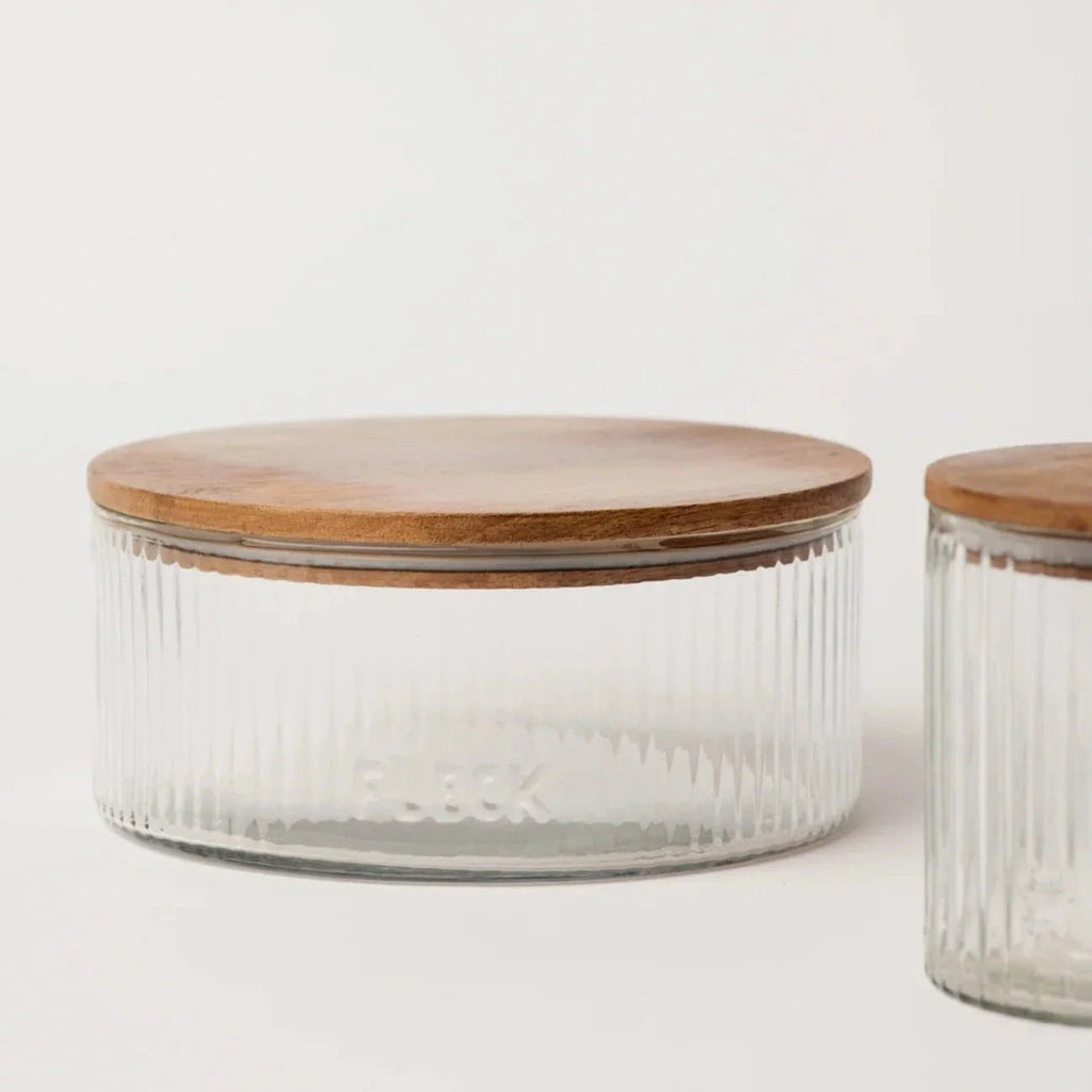 Fluted Glass Storage Jars - set of 3 - House No.23