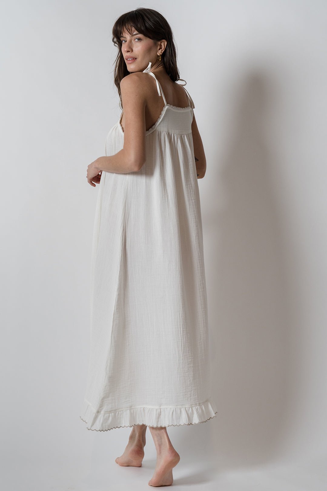Organic Cotton Gauze Alaia Nightgown Slip Dress House No.23 Organic Cotton Gauze Alaia Nightgown Slip Dress House No.23